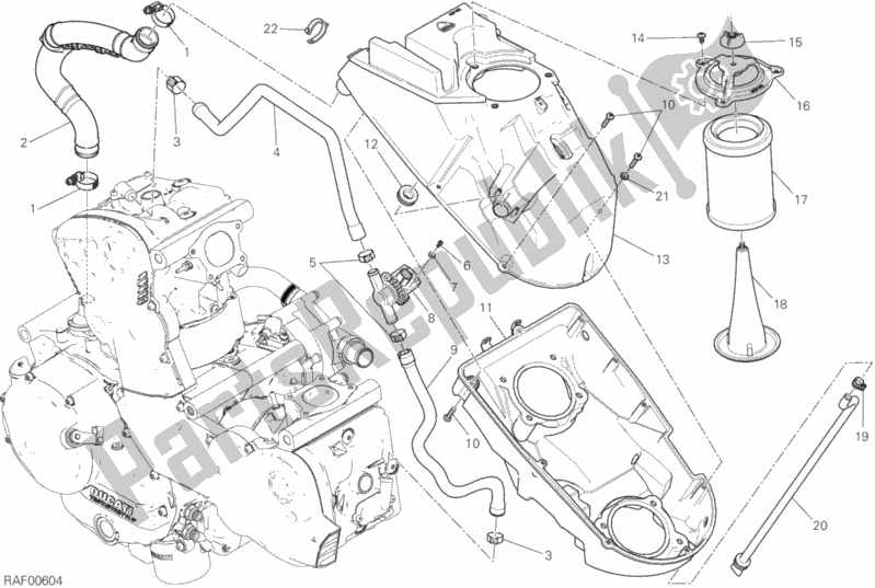 Toutes les pièces pour le Entrée D'air - Reniflard D'huile du Ducati Supersport USA 937 2019